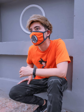 Fabric mask dragonball Z orange 亀 ម៉ាសសាច់ក្រណាត់ទន់ល្អគុណភាព